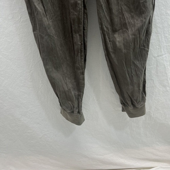 FAHERTY Arlie Jumpsuit Women Medium Green Linen Blend Long Sleeve Stretch - Picture 9 of 16